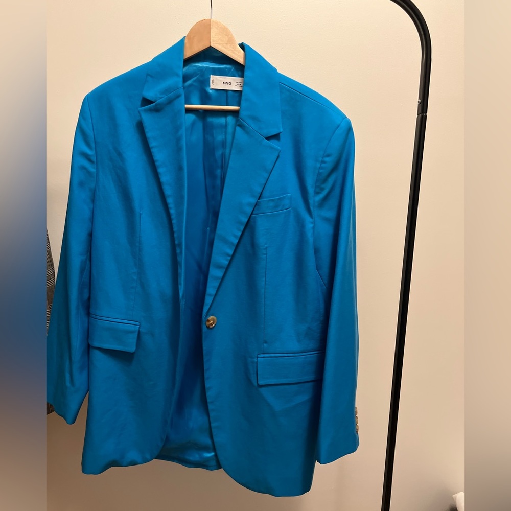 Mango Blue Oversized Medium Blazer